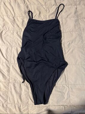 Andie Navy One-Piece Swimsuit - Slim Strap Solid